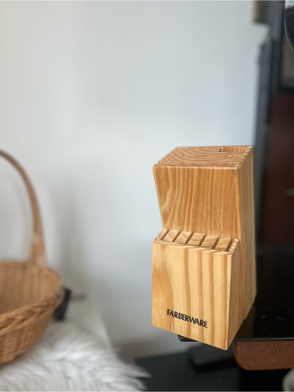 Farberware Light Wood Knife Organizer Block